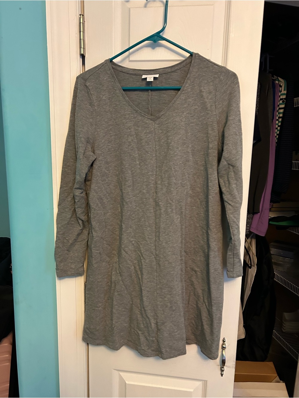 J. Jill Heather Gray V-Neck Long Sleeve Tunic